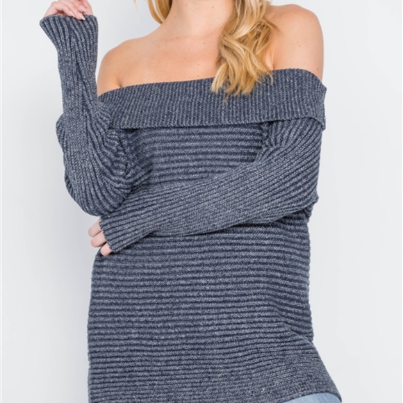 Navy Knit Sweater - Picture 1 of 4